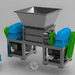 Trituratore industriale con componenti esposti