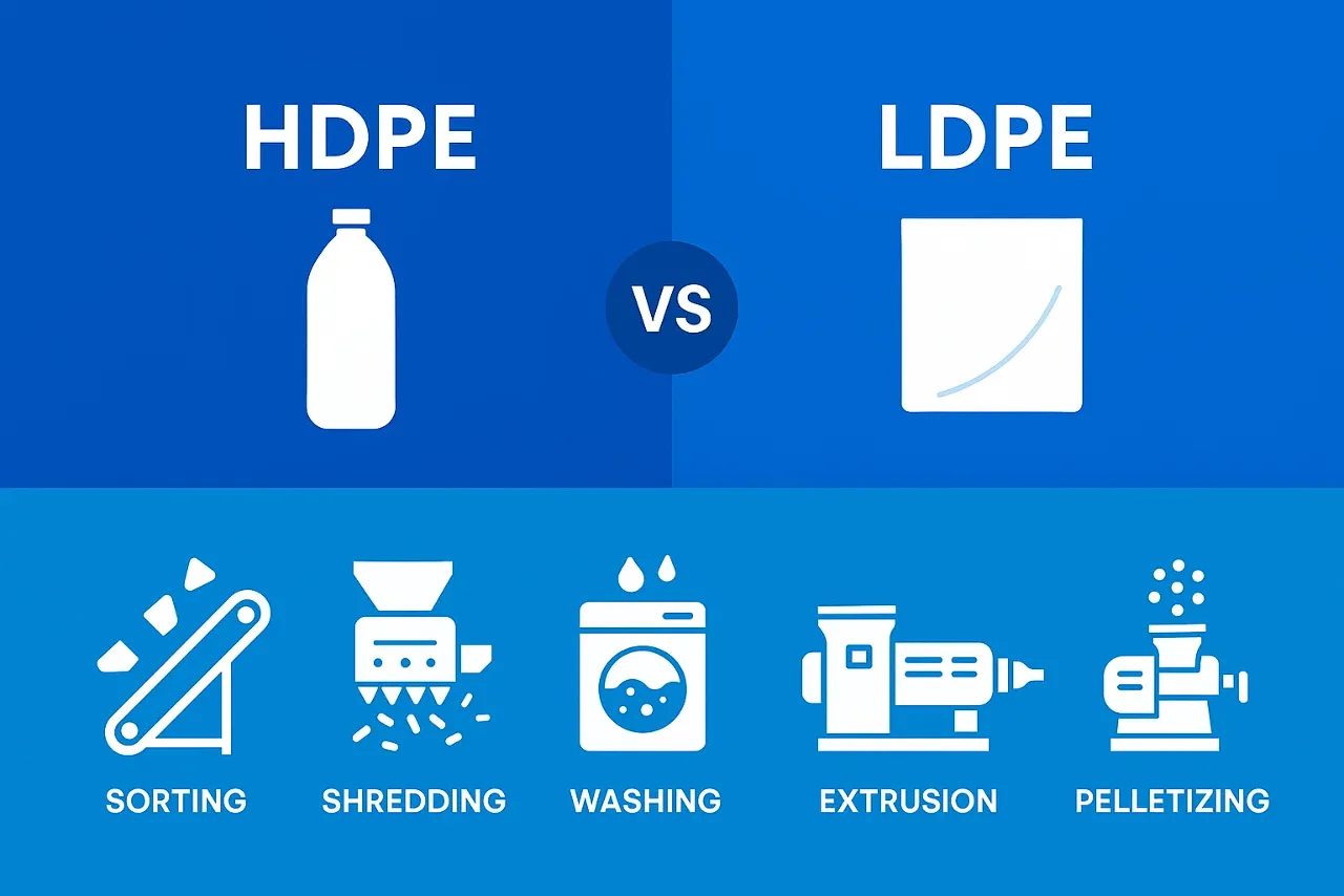 The Impact of HDPE and LDPE on Recycling Machinery Design and Specification