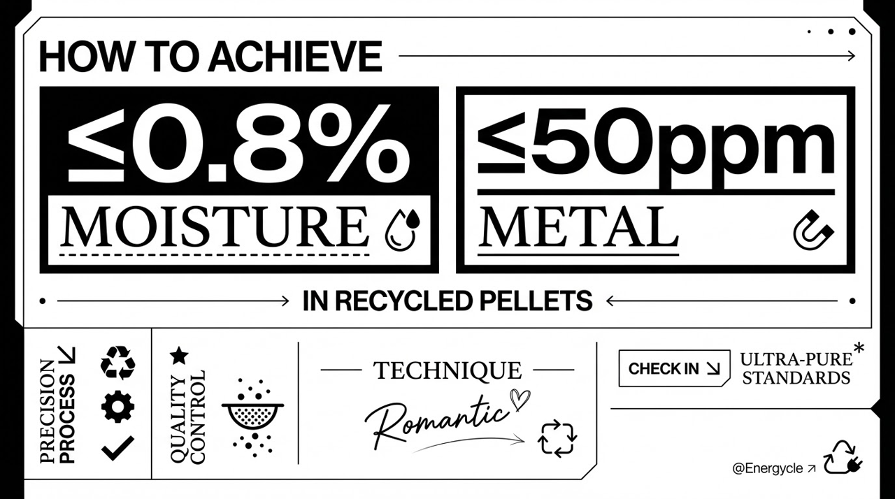 Wie man einen Feuchtigkeitsgehalt von ≤0,8% und einen Metallgehalt von ≤50 ppm in recycelten Pellets erreicht