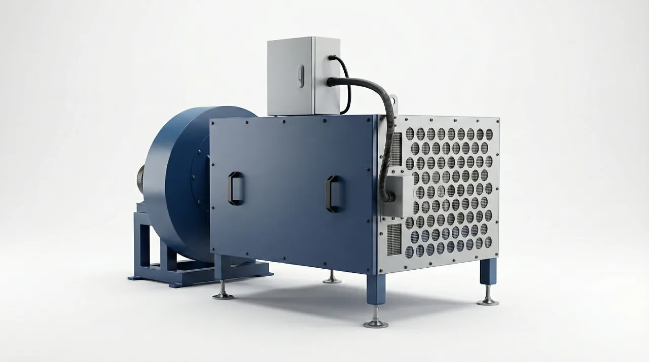 Electric air heating and blower unit