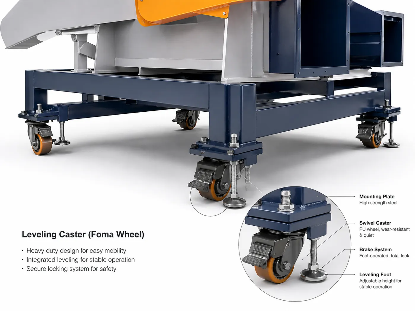 Mobile pipe shredder unit ready for operation