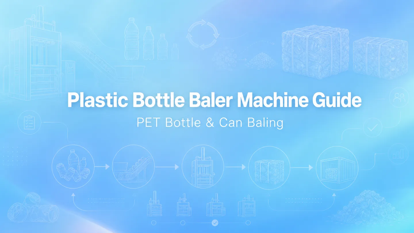 Plastic bottle baler machine for PET bottle and can baling