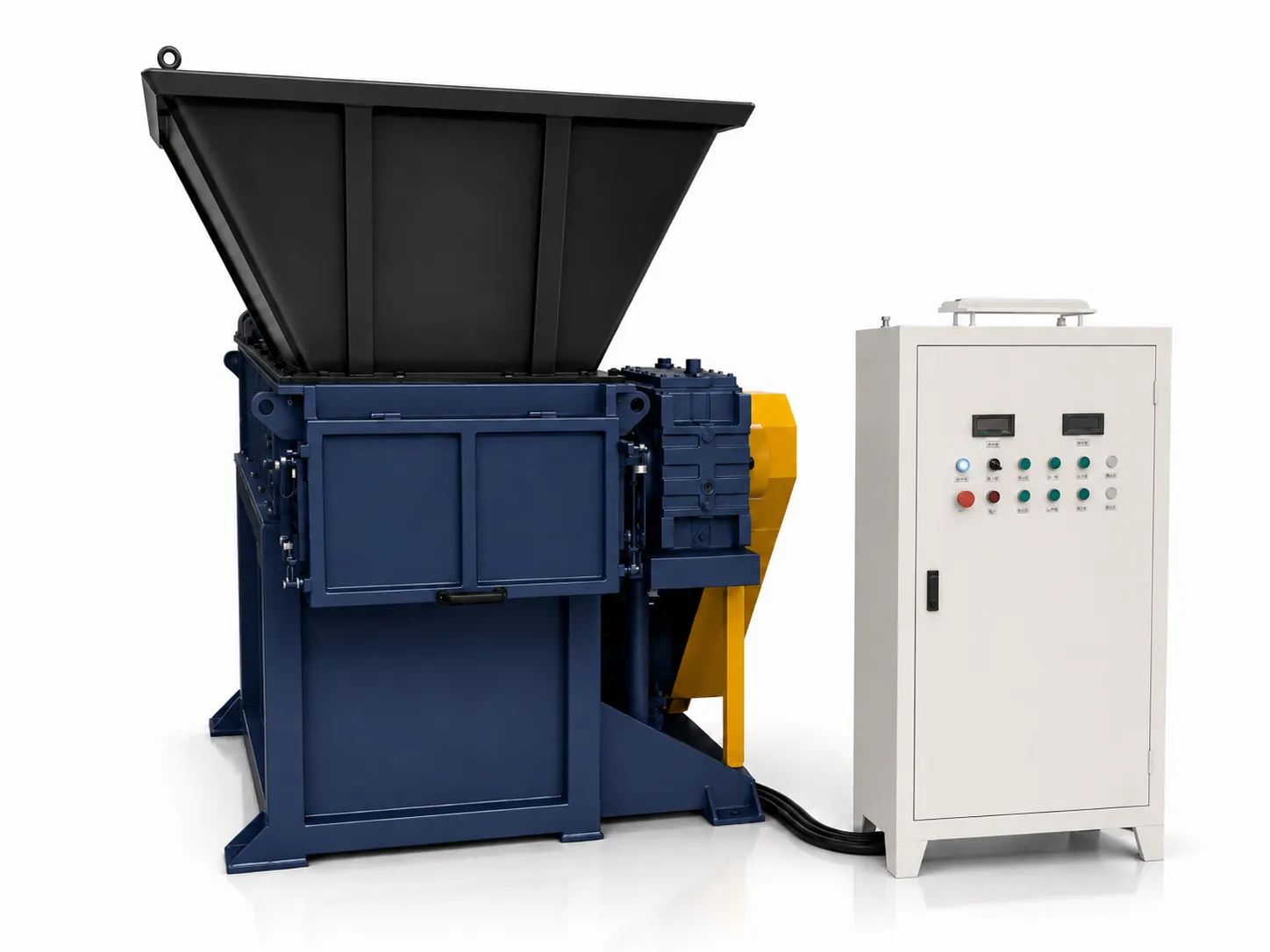Extruder lumps shredder for plastic purge and thick waste