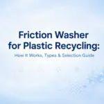 Friction washer machine cleaning plastic flakes in a recycling washing line