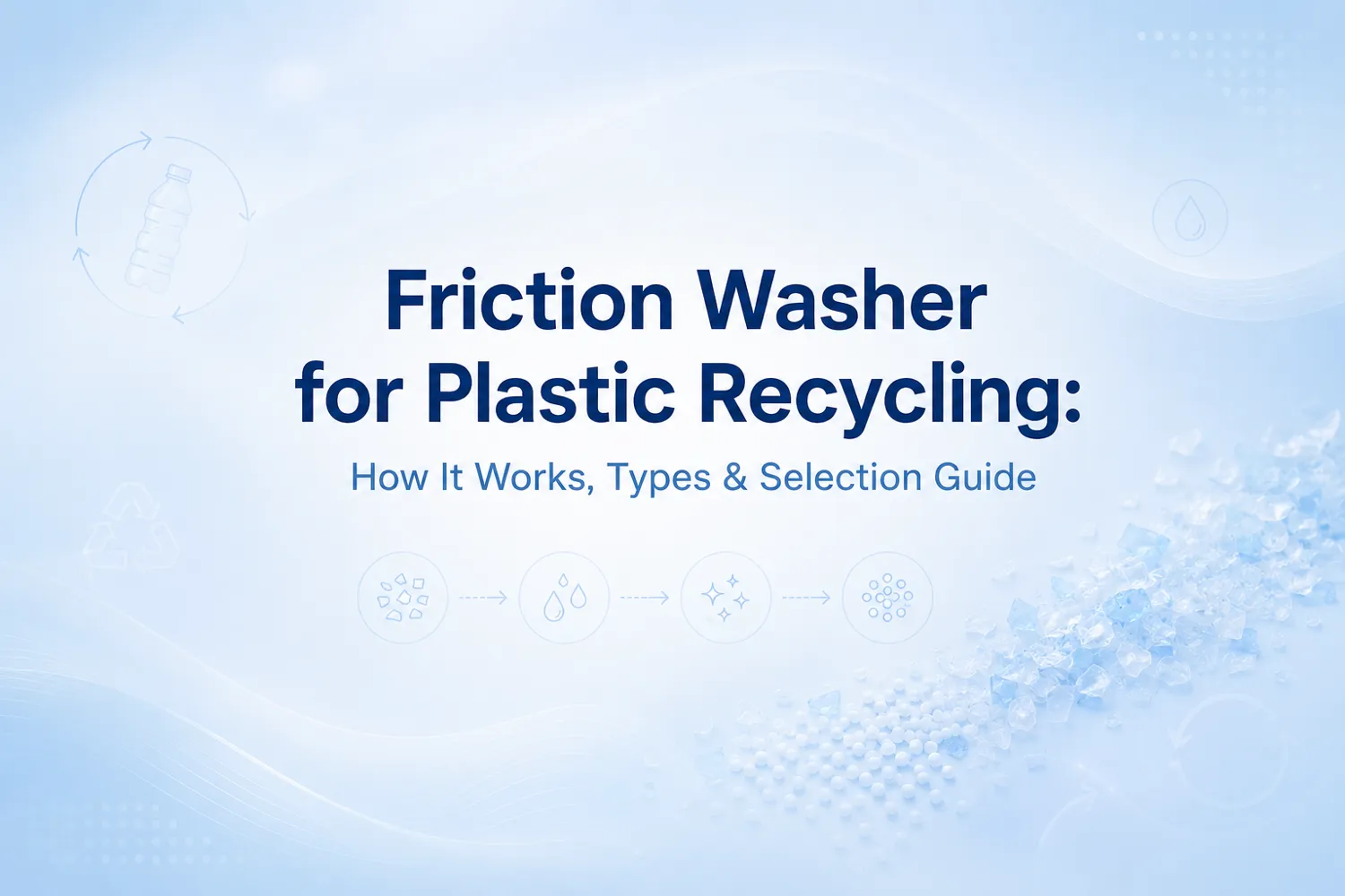Friction washer machine cleaning plastic flakes in a recycling washing line
