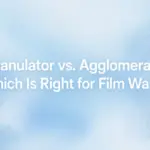 Granulator and agglomerator machines compared for plastic film waste