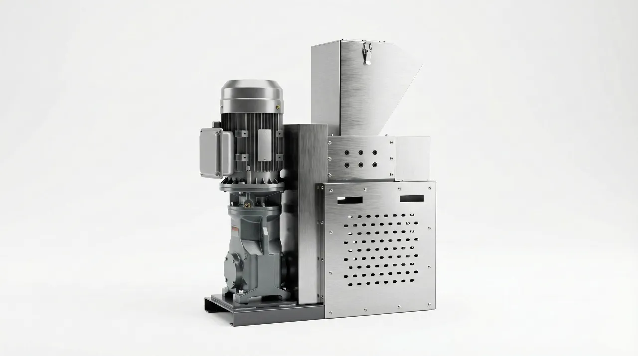 Mini desktop small shredder front view for plastic recycling