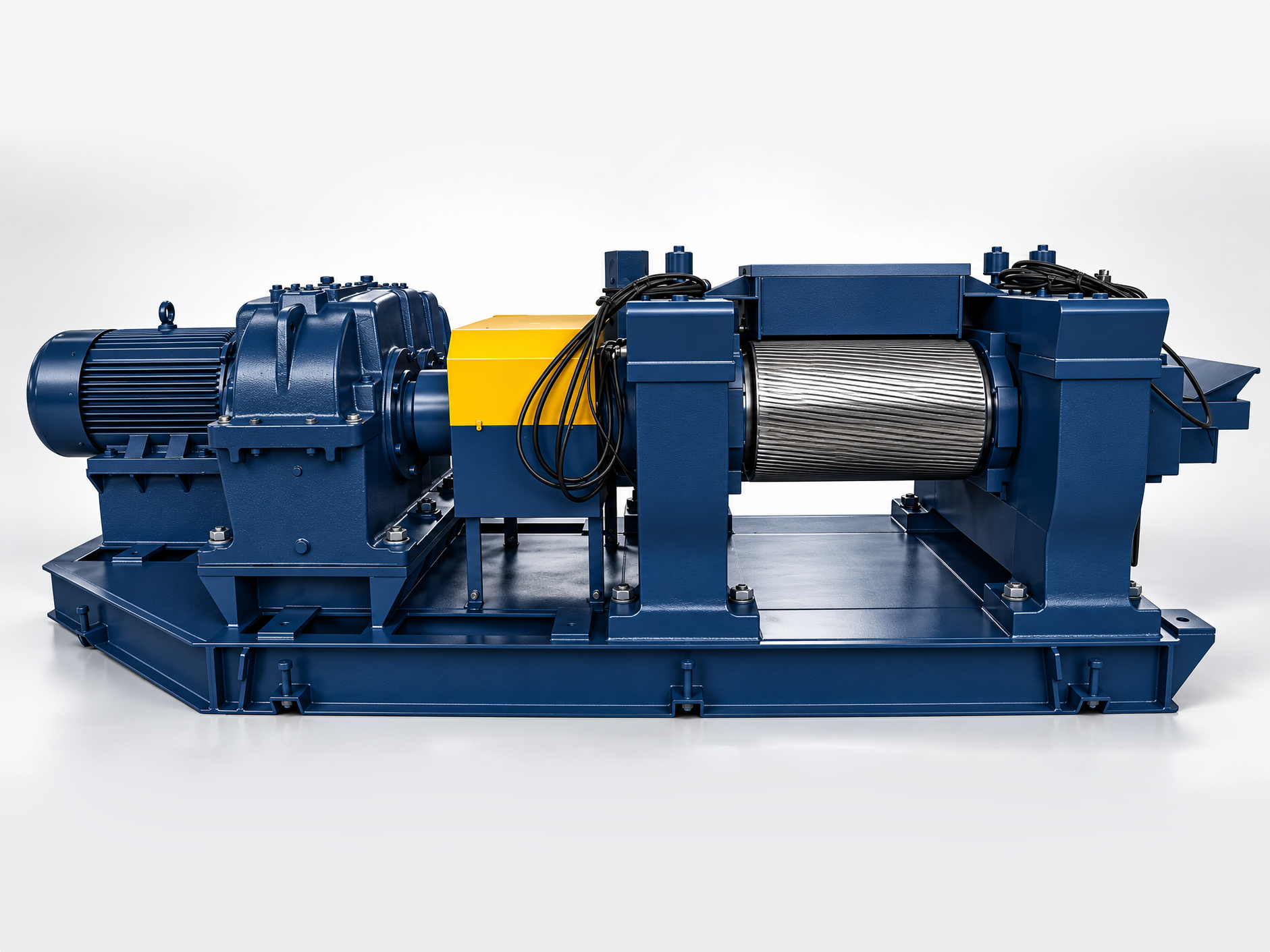 Double Roller Rubber Grinder Dual-Drive Cracker Mill for fine tire rubber powder