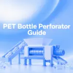 Illustration of a PET bottle perforator and conveyor for bottle piercing and recycling