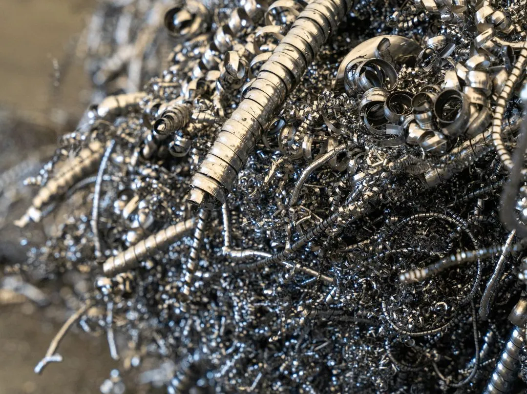 Industrial scrap metal shavings turnings and swarf for shredding